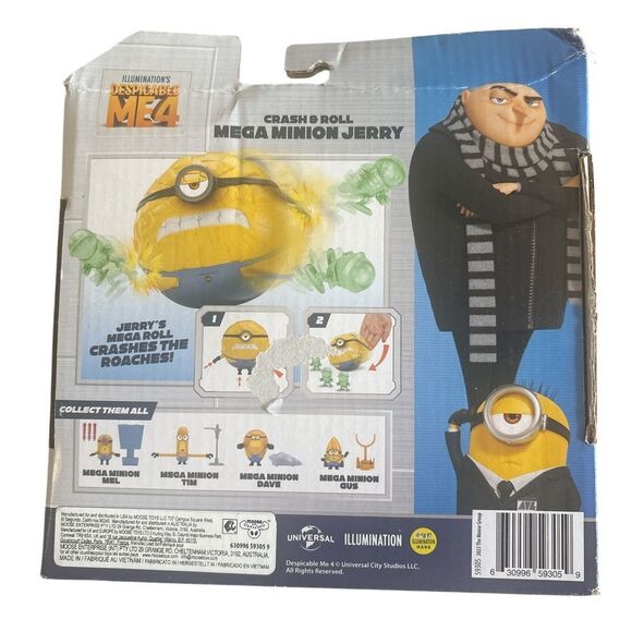 Nwt Universal Mega Minion Jerry Action Figure crash & roll - Picture 2 of 2